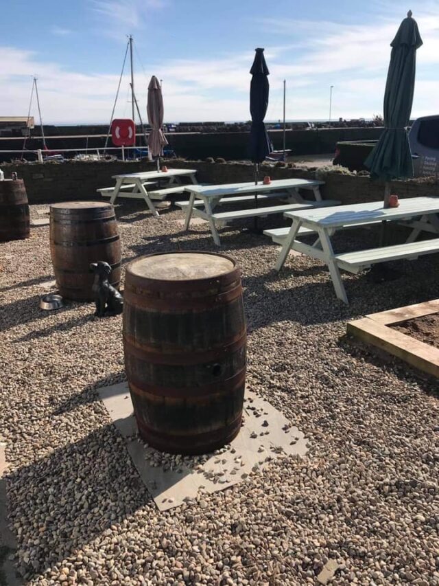 before shot of Artificial Grass pub garden at Harbour Bar completed by Easigrass